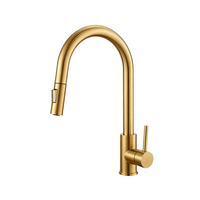 Robinet de cuisine noir extractible eau chaude et froide en acier inoxydable 304, à arc haut, monocommande, anti-éclaboussures et rotatif