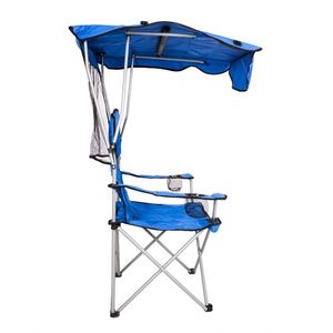 Foldable Lightweight Eco-Friendly Durable Outdoor <b>Beach</b> Camping <b>Chair</b> with Metal Frame and Sun Shade for Travel and Park Use - Product Image 4
