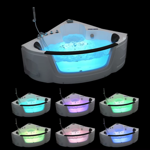 Jacuzzi de Esquina, Bañera de Hidromasaje Cómoda, Bañera de Acrílico con Masaje, Precio Económico, Baño para Dos Personas, Moderno, Colorido, con Luz - Product Image 2