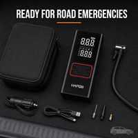 Mini compresseur d'air sans fil pour pneus, kit d'accessoires complet, câble USB, chargeur de voiture, compresseur d'air numérique 160 PSI, batterie externe pour voiture