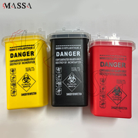 MASSA Conteneur de collecte des objets tranchants pour tatouage en plastique, capacité 1 litre, boîte à aiguilles jetable, poubelle de récupération des aiguilles de tatouage