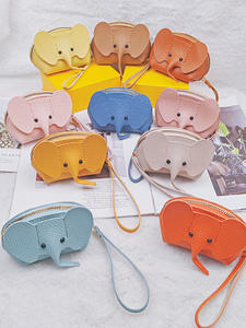 PU Leather Animal Cartoon Cute <strong>Coin</strong> <strong>Purse</strong> Litchi PU Leather <strong>Elephant</strong> <strong>Purse</strong> Wallet Pouch Mini Leather <strong>Coin</strong> <strong>Purse</strong> with Wristlet - Product Image 2