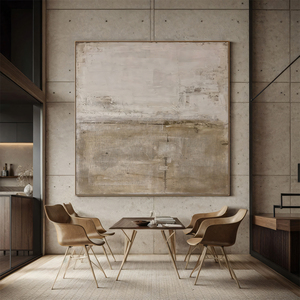 Pintura en lienzo grande de Arte Abstracto marrón Beige Wabi-Sabi, arte de pared, decoración moderna <span class=keywords><strong>para</strong></span> el hogar, estética única <span class=keywords><strong>para</strong></span> sala de estar - Product Image 1