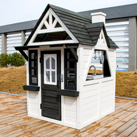 Maisonnette de jeu en cèdre chinois Tosen pour l'extérieur avec porte, fenêtre et évier pour les jeux éducatifs des enfants dans le jardin et l'utilisation comme cabane