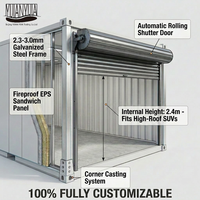 Garaje Modular Prefabricado de Acero Ligero, Estructura de Acero Profesional para Almacenamiento de Vehículos y Herramientas