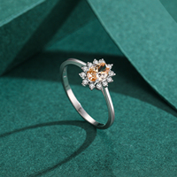 Bague en argent sterling 925 avec zircon champagne classique pour femme, bijou de mode turquoise pour mariage et fiançailles, cadeau