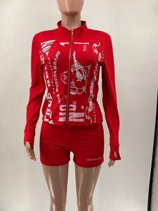 Conjunto Deportivo de Verano 2026 para <span class=keywords><strong>Mujer</strong></span>, Diseño Vintage, <span class=keywords><strong>Chaqueta</strong></span> con Cierre y Pantalones Cortos Ajustados, Dos Piezas - Product Image 5