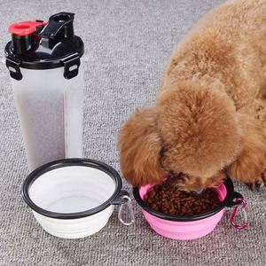Custom Logo 2-In-1 Outdoor Pet Food and <b>Bottle</b> With <b>Foldable</b> Bowl 700Ml Capacity for Boiling <b>Water</b> - Product Image 1