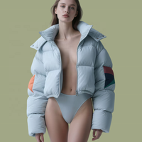 Veste d'hiver courte zippée personnalisée de luxe pour femme, imperméable, écologique, respirante, matelassée, en softshell