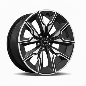 ล้อฟอร์จ LS8169 ขนาด 18x8.5 19x9.5 20x10 แบบสแต็กเกอร์ สีดำซาติน ขอบขัดเงา สำหรับ BMW Audi - Product Image 1