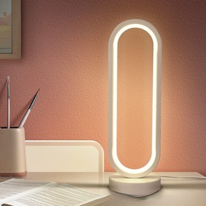 Lampe de table ovale, style nordique rétro minimaliste, <span class=keywords><strong>tendance</strong></span>, alimentée par USB, lampe de chevet LED pour <span class=keywords><strong>chambre</strong></span> à coucher, décoration pour une ambiance cosy au bar - Product Image 4