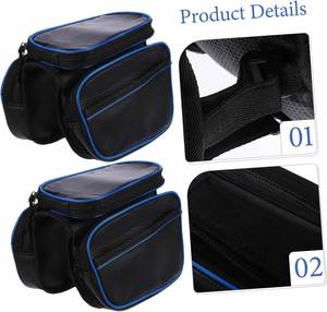 Sac de guidon de vélo multifonctionnel, grande capacité 5L, imperméable, en PU amovible, réglable, flexible, anti-corrosion - Product Image 2