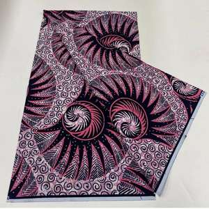 Tela Africana de Parafina, Tela de Cera Estampada de Moda, Tela Ankara, <span class=keywords><strong>Material</strong></span> de Costura Pagni de Ghana, 6 Yardas - Product Image 6