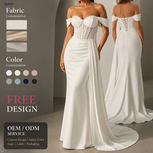 Robe longue décontractée blanche pour femme, personnalisée, en polyester et coton, style vintage, <span class=keywords><strong>à</strong></span> manches longues, épaules dénudées, corsage corset, fente haute, pour soirée d'été - Product Image 1