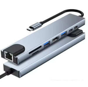 Adaptador Hub USB-C 8 en 1, Convertidor Tipo-C 4K 30Hz, Ethernet, USB 3.0, Base Hub USB C 1 en 8 para Macbook - Product Image 1