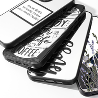 Prix d'usine, vente en gros, coques de téléphone personnalisées en sublimation 3D 2D avec logo, bord souple en TPU, noir, antichoc, pour iPhone Samsung