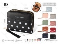 Portafoglio da Donna con Doppia Cerniera, Piccolo, in Microfibra Sintetica con Decorazione a Nappa, per Uso Quotidiano - Product Image 1