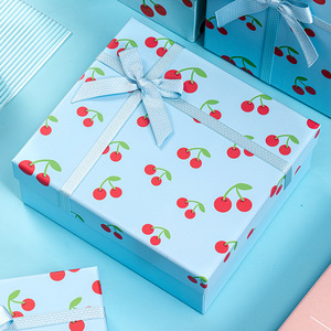 กล่องของขวัญทรงสี่เหลี่ยมผืนผ้าลายเชอร์รี่พร้อมโบว์จาก Muxi Packaging ผลิตจากกระดาษเคลือบ เหมาะสำหรับการบรรจุของขวัญ - Product Image 2