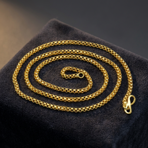 Collar de Cadena de Caja Chapado en Oro de 14K, 18K, 24K al por Mayor, Diseño Moderno de Cadena de Oro, Collares de Moda, Cadena Estilo Caja - Product Image 3