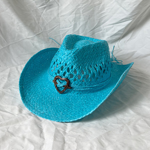 Thoáng Khí Biểu Tượng Tùy Chỉnh Rộng <span class=keywords><strong>Brim</strong></span> Tay Dệt Bện Mềm Fedora Cap Mùa Hè Hollow out Dệt Cuộn lên Cao Bồi Mũ Rơm - Product Image 6