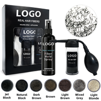 Kit de fibres capillaires épaississantes à la kératine organique pour salon professionnel, avec applicateur en spray, traitement contre la perte de cheveux