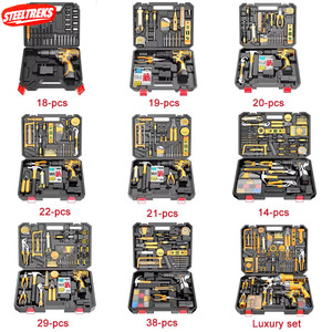 Ensemble d'outils de quincaillerie Steeltreks 182 pièces, perceuse sans fil combinée, clés manuelles, boîte à outils, outil électrique SC H - Product Image 3