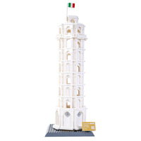 Wange 5214 Ensemble de blocs populaires représentant un monument italien, la tour inclinée de Pise, blocs d'architecture, jouets de construction pour enfants, cadeaux