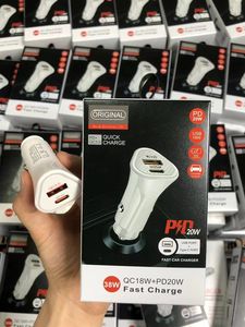 Chargeur de voiture compact double port USB-C/USB-A 20W/38W, sortie rapide 5A/4A/25A QC3.0 PD ABS pour téléphone portable - Product Image 4