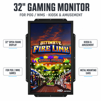 Monitor Gaming POG WMS 32-Inci untuk Kios Hiburan Layar Sentuh Kapasitif PCAP Multi Touch untuk Tampilan Komersial Industri