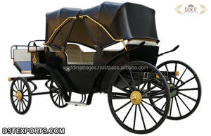Chariot de tourisme classique Landau à quatre places, portable, pour événements de mariage - Product Image 4