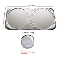Pare-soleil de pare-brise de voiture à double anneau, visière de confidentialité, ruban argenté, pliable, ajustement universel, style simple, couleur unie, modèle 121