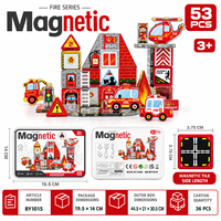Mini tuiles magnétiques de poche 3,75 cm, blocs de construction magnétiques en boîte métallique, jouet éducatif STEM de voyage pour tout-petits et enfants, idéal comme cadeau