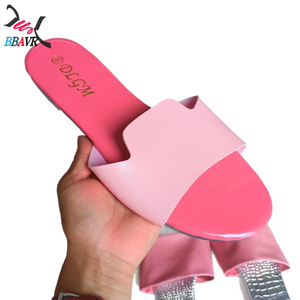 <b>Summer</b> Flat <b>Slippers</b> for Women Fashion Outdoor Slides One Strap Beach Sandals PU Upper TPR Midsole Rubber Outsole Africa Market - Product Image 3