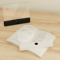 Lampe de lecture portable sans fil rechargeable à LED transparente pour livre, panneau lumineux pleine page, lampe plate pour lire au lit