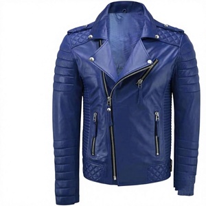 Chaqueta de Cuero Genuino 100% Natural BS International, Unisex, Estilo Racer, Impermeable, Resistente al Viento, para Invierno, Fiestas, Navidad - Product Image 2
