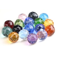 C & H Cristal K9 Clair Poli Éclairage Pendentif Boules À Facettes Lustre En Verre avec Boule Suspendue Lustre Pièces Pendentif À Facettes