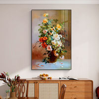 Peinture Murale Florale Impressionniste Texturée Faite à la Main, Vente Chaude Directe Usine, Écologique, Encadrée, pour la Maison