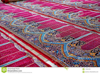 Tapis de mosquée épais rouge et bleu, mur à mur