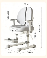 Chaise de bureau et d'étude moderne pour adultes et enfants, confortable, à double dossier, en plastique, pour le bureau, l'école et le salon