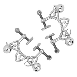 Female Bells Nipple Breast <b>Clamps</b> With Chain <b>Clips</b> Stimulator Flirt Breast Nipple <b>Clips</b> Bondage Bdsm Slave Women Adult Sex Toys - Product Image 2