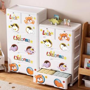 Armoire pour bébé de <span class=keywords><strong>64</strong></span> cm de large, 5 niveaux, tiroirs de rangement en plastique, armoire pliable avec roulettes, armoire en plastique pour la chambre de bébé - Product Image 6