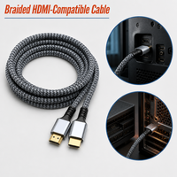 Câble Looyotul 50m Ultra Haute Vitesse 2.0 4K 60Hz 3D ARC Connecteurs Plaqués Or Ethernet pour TV UHD Roku TV (Argenté)