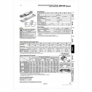 Cilindro sin vástago de SMC Pneumatics, categoría de producto articulado mecánicamente con el - Product Image 1
