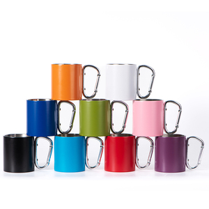 Tùy chỉnh màu sắc kim loại drinkware cup đôi tường thép không gỉ cốc cà phê với Carabiner xử lý - Product Image 3