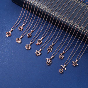 Chaînes <span class=keywords><strong>en</strong></span> alliage de cuivre à projection haute définition, tendance, 12 signes du zodiaque, photos couleur <span class=keywords><strong>en</strong></span> 100 langues, micro-gravure de texte - Product Image 2