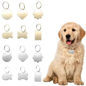 Etiqueta clásica de acero inoxidable para mascotas, colgante de acero de titanio para identificación de perro, regalo de tienda con logotipo personalizado