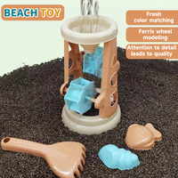 Ensemble de 9 chariots de plage d'été pour l'extérieur, avec voiture de dessin animé et accessoires en plastique moulé, idéal pour le jeu de sable des enfants de 2 à 13 ans