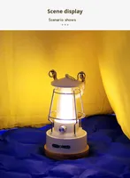 Linterna de Camping Recargable LED de 5W, Blanca, Ajustable, con Batería 18650, Retro, ABS, Impermeable, para Pesca, Excursiones, Colgante