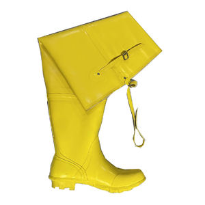 Échassiers en caoutchouc épais adaptés aux besoins du client <span class=keywords><strong>de</strong></span> taille <span class=keywords><strong>de</strong></span> cuisse <span class=keywords><strong>de</strong></span> cuissardes <span class=keywords><strong>de</strong></span> hanche des hommes <span class=keywords><strong>de</strong></span> couleur jaune d'odm d'oem pour la ferme d'aqua <span class=keywords><strong>de</strong></span> pêche - Product Image 3