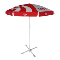 RPET 160g Base de chaise d'extérieur Sun premium Parapluie de plage 36 pouces Blanc Rouge Couleur Parapluie de plage promotionnel avec logo imprimé